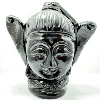 Black Agate Stone Shiva Head - 428 Grams