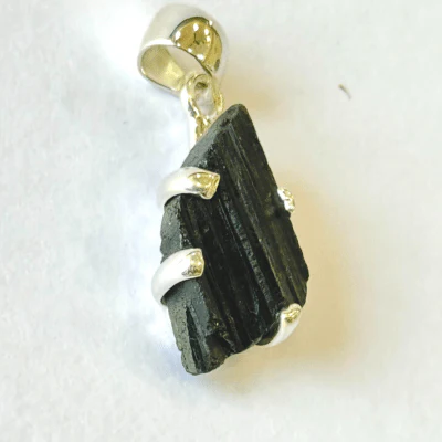 Black Tourmaline Silver Pendant
