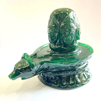 Green Jade Stone Panchmukhi Shivling - (937 Gms) - Image 2