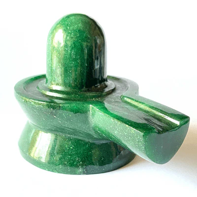 Green Jade Stone Shivling (Big Size -760 grams)