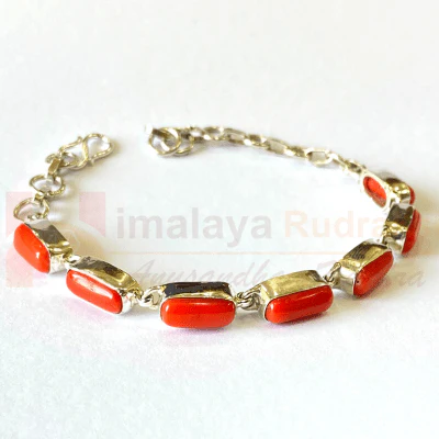 Italian Moonga (coral) Bracelet In Silver