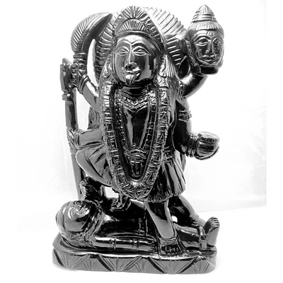 MAA DURGA CARVED ON BLACK AGATE STONE