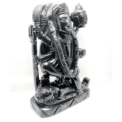 MAA DURGA CARVED ON BLACK AGATE STONE - Image 2