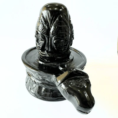 Natural Black Agate Panchmukhi Shivling (1.084 Kg) - Image 3