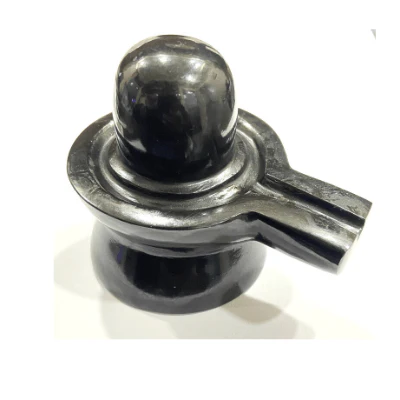 Natural Black Agate Shivling (180 gm) - Image 2