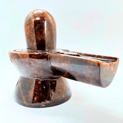 Natural Gomedha Stone Shivling - 628 Gms - Image 3