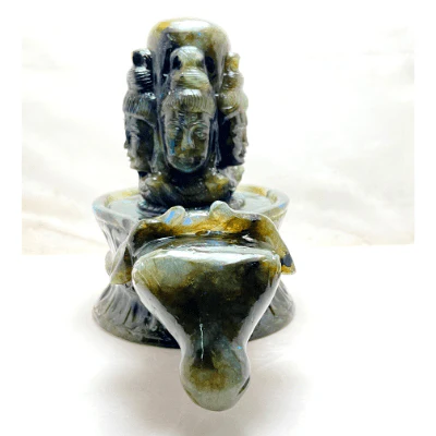 Natural Labrodorite Stone Shivling (1.7 kg) - Image 3
