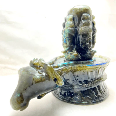 Natural Labrodorite Stone Shivling (2.880 kg)