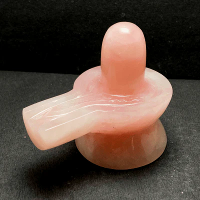 Rose Quartz Stone Shivling -360 gm