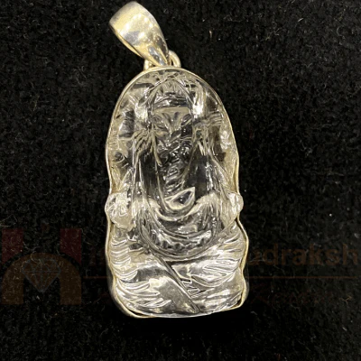 Sphatik Ganesha Pendant In Silver